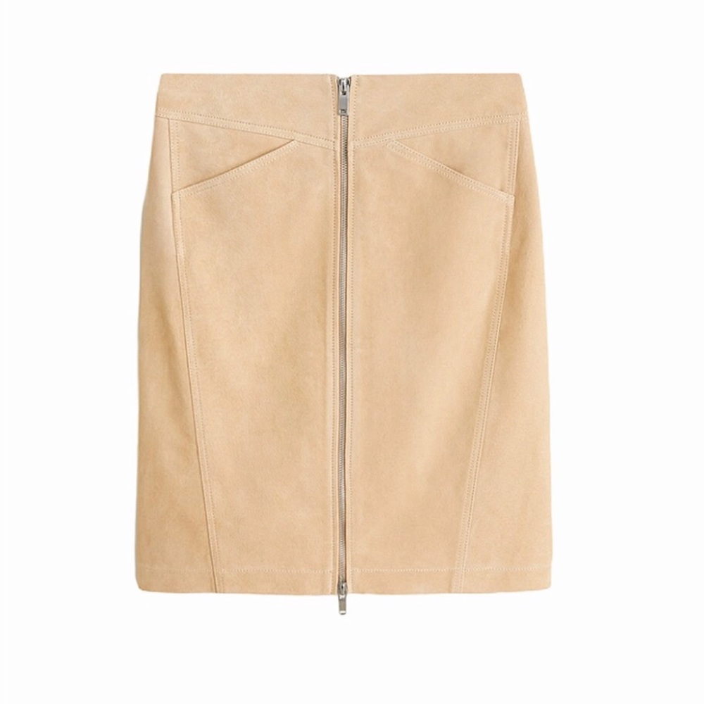 Leather pencil zippered miniskirt